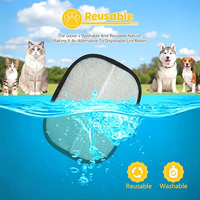 2025 Upgraded Pet Hair Remover Cat&Dog Grooming Tool Electrostatic Gloves Reusable Static-Powered Effortlessly Remove Fur from for laundry Clothes Furniture decor Car Seat Sofa Pet cooling mat bed (1)