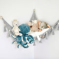 Sasa Baby and Toddler Macrame Toy Hammock for Stuffed Animals - Plush Toy Hammock, Grey Nursery Decor, Hanging Stuffed Animal Organizer, Pebble Grey