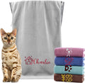 xrlsg Personalized Dog Towel Custom Towel for Dog Bath Supplies with Embroidered Pattern Name Super Absorbent Towels for Pet Bath 20 in x 40 in Pink