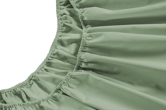 LANE LINEN Twin Sheets Set - 450 Thread Count 100% Cotton 3 Pc Twin Bed Sheets, Luxurious Satin Bedding, Breathable and Cotton Sheet - Iceberg Green