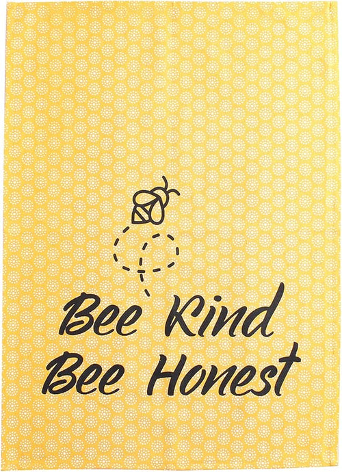 ACCENTHOME Cotton Kitchen Towels Set of 4 - Absorbent Dish Towels Set | Tea Towels | Bar Towels | Bee Grey Yellow Kitchen Dish Towels - Multi Purpose Kitchen Linen, Drying Dish Hand Towels 20x28