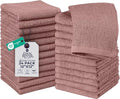 DAN RIVER 24 Pack Wash Cloths for Showering [12x12] - 100% Cotton Washcloths Premium Quality Flannel Face Cloths for Bathroom, Highly Absorbent and Soft Feel Wash Clothes, Dusty Pink