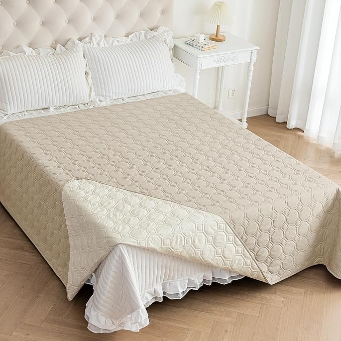 ZNSAYOTX Ultimate Cozy Blankets (82"x120") 100% Waterproof Bed Mat Blanket for Dog Pets, Couch Sofa Protector with Non-Slip Back Washable Durable, Pee Scratch Proof Easy to Clean (Khaki)