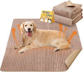 Dog Crate Mat, 2 Pack 48"×48" Flannel Washable Pet Mat for Dogs and Cats, Non-Slip Pet Pad for Kennel Training, Absorbs Urine and Waterproof Pad for Sofa Bed Crate Kennel Car Seat Floor（Khaki）