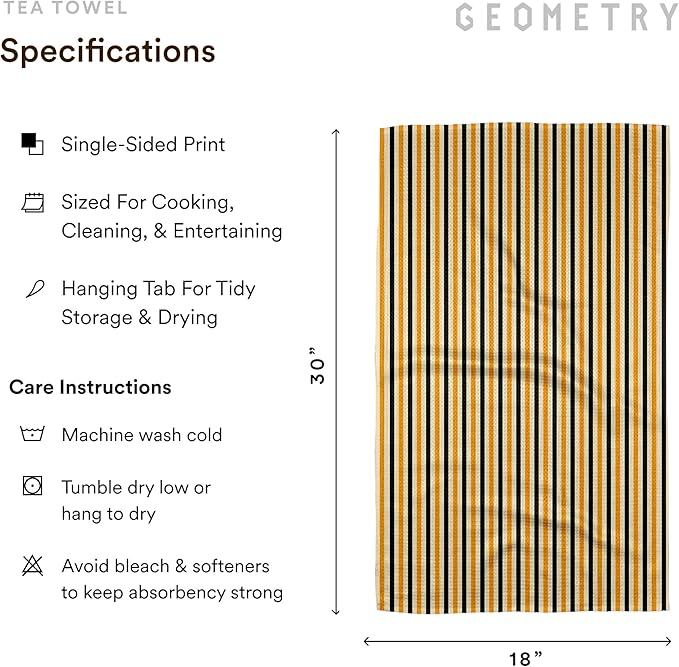 GEOMETRY Kitchen Towels - Quick Dry Microfiber Cloth Dish Towels for Kitchen Drying - Premium Quick Dry Towel - Trick, 18" x 30" - 1 Piece