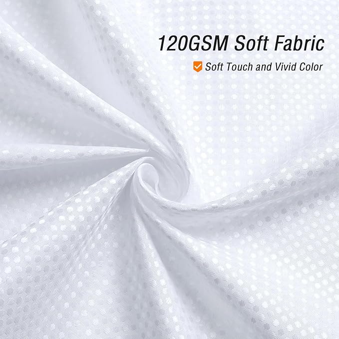 Gibelle Extra Long Shower Curtain 72 x 84, Tall Waffle Weave Textured Fabric Shower Curtain for Bathroom, Water Repellent, Machine Washable, White