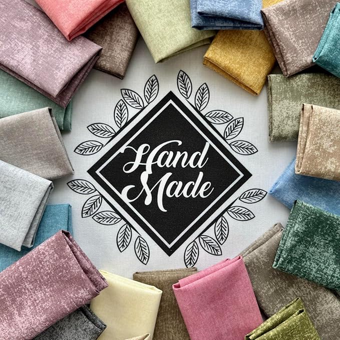 Cotton Patchwork Quilting Fabric Panel – 155×100 cm, 100% Cotton, Made in Türkiye (PRT_KUP 01-001) (Assorted Marble Effect/Pastel & Earthy Tones, 25pcs 8x8 inch)