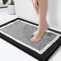 OLANLY Bathroom Rugs 24x16, Extra Soft and Absorbent Microfiber Bath Mat, Non-Slip, Machine Washable, Quick Dry Shaggy Bath Carpet, Suitable for Bathroom Floor, Tub, Shower (Small, Black)