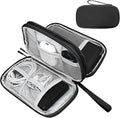SMONT Electronics Organizer Travel Cable Charger Case, Dual Zipper Compartments for Gaming Console, Hard Drive, Cords - Portable Black Pouch Versatile Travel Organizer Durable Tech Bag