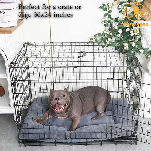 36 Inch Dog Crate Bed for Middle and Large Dogs,Ultra Soft Dog Beds for Crates 36 x 24 Washable with Anti-Slip,Comfy Fluffy Kennel Pad for Dogs Cozy Sleeping Mat,Dark Grey