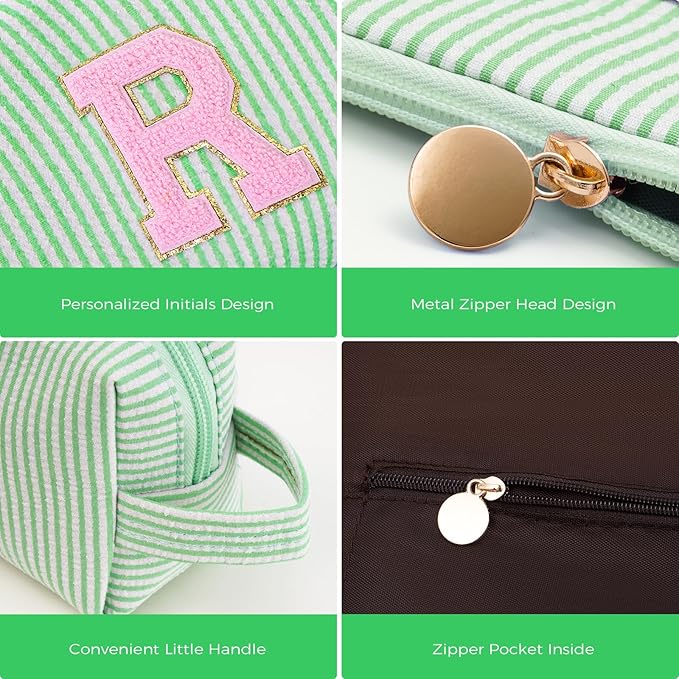 Btffitting Personalized Anniversary Wife's Birthday Gifts,Mothers Day Gifts for Women,Wife Gifts from Husband,Cool Birthday Gifts for Wife,Makeup Bag Set Cosmetic Bag for Teen Girls - Green,R