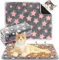 Clysee 4 Pack Self Heating Cat Bed Cat Self Warming Pad with Removable Cover Extra Warm Thermal Pet Pad Washable Pet Crate Mat Anti Slip Kennel for Indoor Outdoor Pets(Star,16 x 20 Inches)