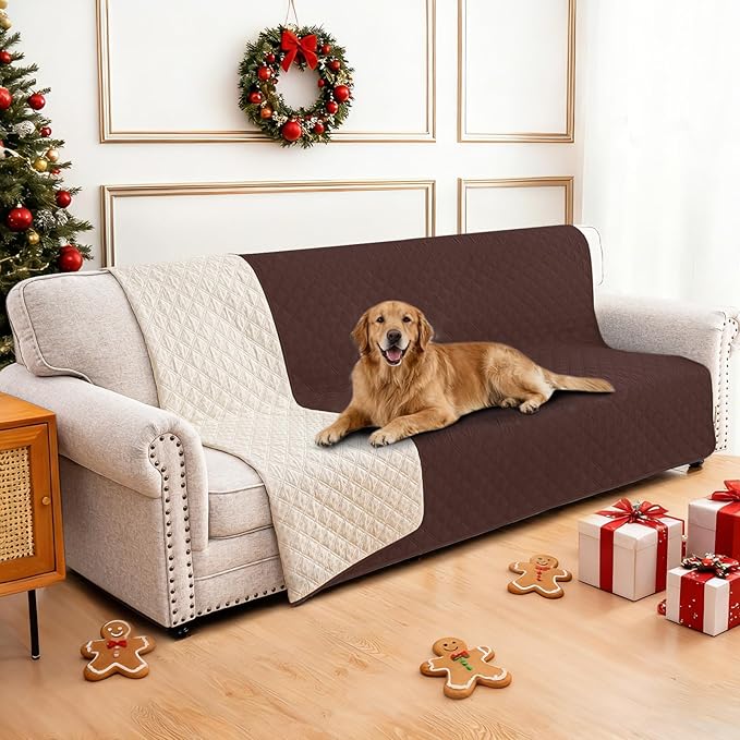 CYCMACO Waterproof Couch Covers for Pets, Waterproof Dog Bed Cover, Anti-Slip Soft Dog Blankets, Couch Cover for Dogs Washable, Pet Blanket for Puppy Large Dogs Cat (68x82 Inch, Coffee)