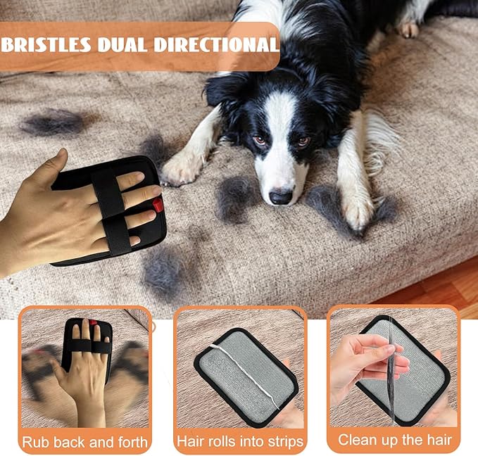KENDINIX Valentines Day Gifts 2 Packs Pet Hair Removal Glove,Pet Hair Remover for Cat & Dog,New Upgraded Electrostatic Gloves Pet Hair,Reusable Electro Static Pet Hair Remover Electrostatic Gloves