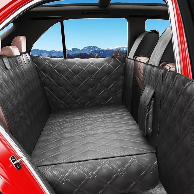 Surfcabin Back Seat Extender for Dogs – Waterproof Dog Seat Cover for Back Seat with Door Protection, Hard Bottom, Holds 420 lbs Dog Hammock for Cars, SUVs & More