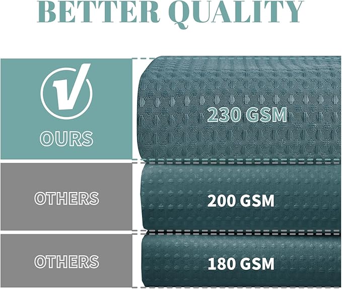 eachope SeawedGreen No Hook Waffle Weave Shower Curtain with snap-in Liner Replacement, 230GSM Waterproof Fabric Hotel Shower Curtain Set for Bathroom, Through Mesh Top Window,54Wx80H