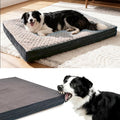 Sytopia 42" Dog Bed for Large Dogs – Waterproof, Washable, Removable Cover, Thick Orthopedic Support, Durable Multi- Size Comfort Clearance Indoor Flat Dog Bed, Dark Grey