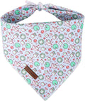 MR. CHUBBYFACE Frog Lotus Leaf Striped Dog Bandanas Reversible Triangle Bibs Scarf Accessories for Dogs Cats Pets S