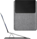 Fintie Sleeve Case for MacBook Air 13.6 A3240 A3113 A2681, Pro 14 A3434 A3401 A3185 A3112 A2992 A2918 A2779 A2442, MacBook Pro/Air 13 - PU Leather Slim Bag Cover with Stand Feature (Gray/Black)