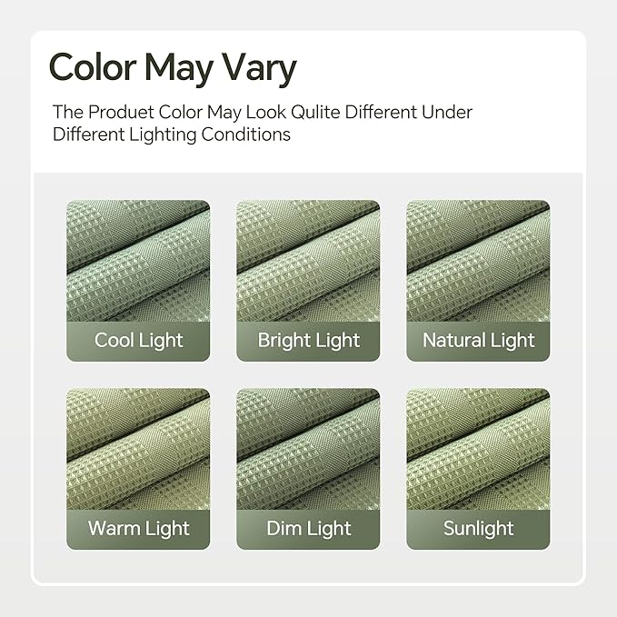 TURKIO Sage Green Shower Curtain Waffle Weave Shower Curtain Striped Fabric Shower Curtains for Bathroom, Green Bathroom Decor, (72Wx72H, Sage Green)