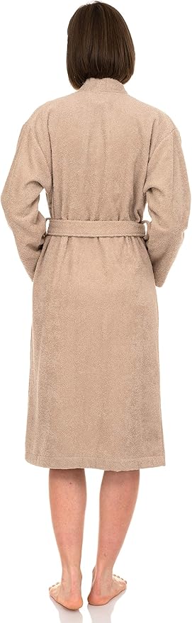 TowelSelections Womens Robe Cotton Kimono Bathrobe for Women Knee Length Terry Cloth Towel Robes for Women XS to 4X