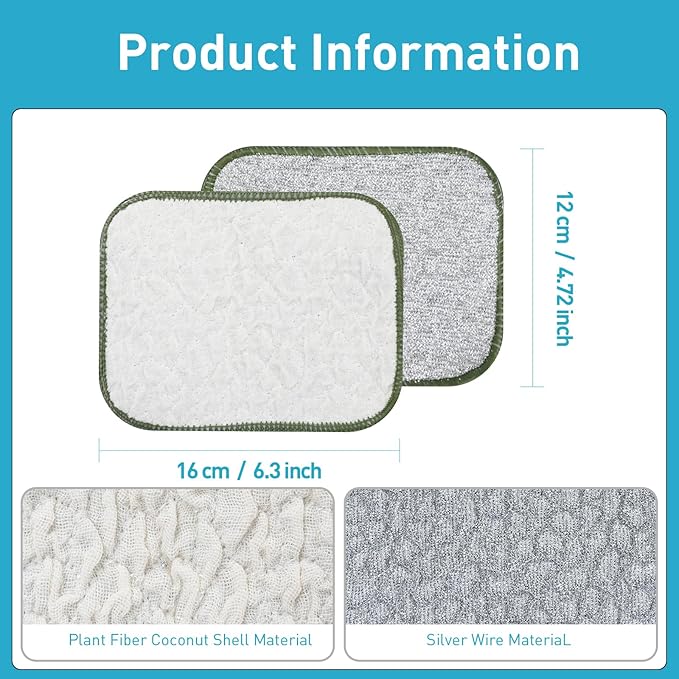XHWXYQ 2025 New Upgrade Non Scratch Wire Dishcloth, Multipurpose Wire Dishwashing Rags for Kitchen, Wet and Dry, Sinks, Cookware, Stove, Easy Rinsing, Reusable (10PCS, Small)