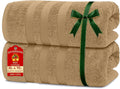 RIVERSIDE Pack of 2 Extra Large Bath Sheets 35 x 70 Inches - 100% Ring Spun Cotton Hotel Quality Oversized Bath Towels - Super Soft, Highly Absorbent & Quicker to Dry - Tan