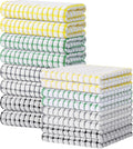Kitinjoy Cotton 16 Pack Kitchen Towels and Dishcloths Sets, 16 x 25 Inch & 12 X 12 Inch Dish Towels Bulk, Super Soft and Absorbent Hand Towels for Kitchen Drying, Multi-Colored