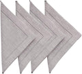 Solino Home Oyster Grey Linen Napkins Set of 4-100% Pure Linen Hemstitch Dinner Napkins 20 x 20 Inch for Spring, Easter - Milan