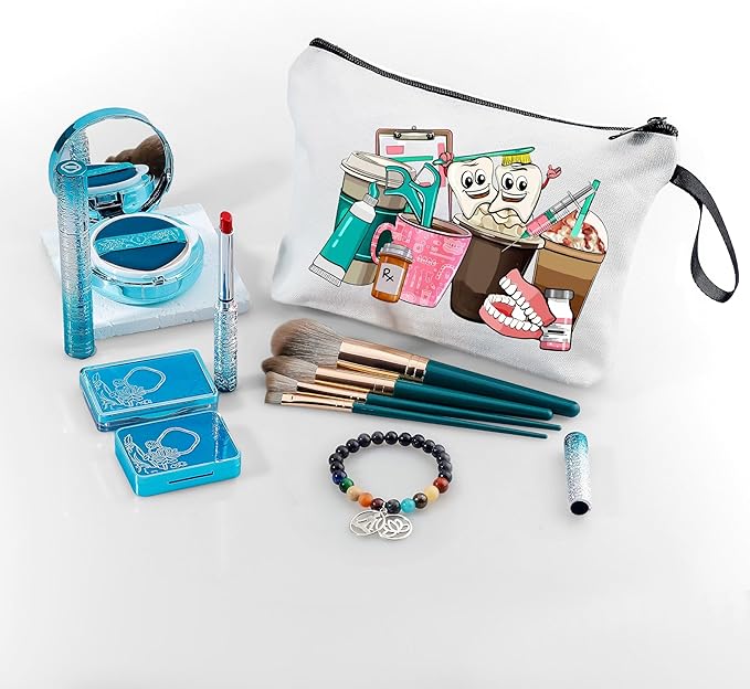 ARIOSEY Dental Hygienist Medical Assistant Birthday Gifts for Women Her Girls Gifts Dental Assistant Accessories Travel Cosmetic Bag