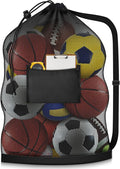Extra Large Sports Ball Bag, Heavy Duty Breathable Mesh Storage Bag, 40" x 30" Hold 10-12 Soccer Basketball Football, Adjustable Shoulder Strap, Ideal for Coaches, Team, Swimming Gear
