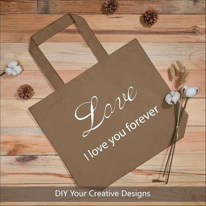 TOPDesign 1-Pack Super Strong Large 12oz Cotton Canvas Tote Bag, Reusable Grocery Shopping Cloth Bag, Fashionable Two-Tone Tote for Crafts, DIY Your Creative Designs