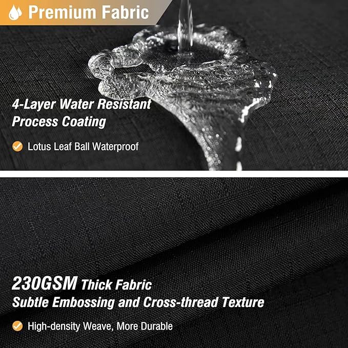 BTTN Stall Fabric Shower Curtain, 54x78 Inch Long Linen Textured Heavy Duty Cloth Shower Curtain Set with 10 Plastic Hook, Narrow Hotel Spa Weighted Bath Curtains for Bathroom, Machine Washable, Black