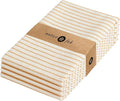 Native Fab 4 Pack Farmhouse Stripe Kitchen Dish Towels Cotton Super Absorbent Quick Drying Reusable 18x26 Inches - Bar Hand Towels, Kitchen Cleaning Towels with Hanging Loop, Milenna Yellow