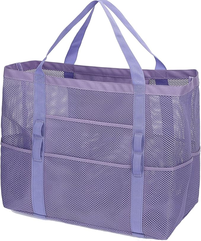 GYEUKHAM Mesh Beach Bag - Large Beach Tote Bag with Multiple Pockets for Family Beach Bag for Toys & Vacation Essentials