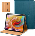 DTTO for iPad Pro 13 inch Case (M5/M4) 2025/2024, Premium Leather Business Folio Stand Cover with Pencil Holder - Auto Wake/Sleep & Multiple Viewing Angles, Built in Hand Strap & Pocket, New Teal