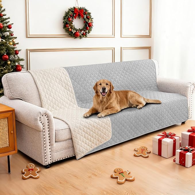 CYCMACO Waterproof Couch Covers for Pets, Waterproof Dog Bed Cover, Anti-Slip Soft Dog Blankets, Couch Cover for Dogs Washable, Pet Blanket for Puppy Large Dogs Cat (68x82 Inch, Light Grey)