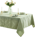 Newbridge Barcelona Damask Fabric Tablecloth, 60 x 120 Inch Rectangle, Sage Green – No Iron, Soil Resistant Table Cover for Dining, Parties and Holidays