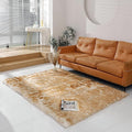 Faux Fur Rug Sheepskin Shag Fluffy Fuzzy 5x7 ft Rugs for Bedroom Bedside Bed Floor Living Room Plush Rectangle High-Density Cushion Carpet Super Sofa Cover White and Yellow