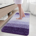 Arotive Microfiber Bathroom Rugs, Shaggy Soft and Absorbent Bath Rug, Non-Slip, Thick Plush Machine Washable Dry Bath Mats for Bathroom, Tub and Shower, 54x24, Dark Purple, Rectangular