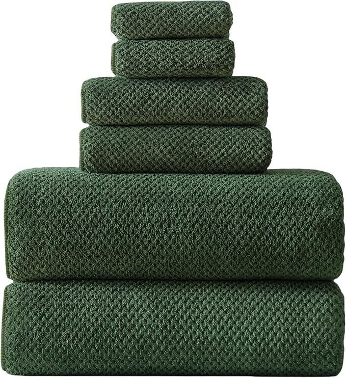 Akzpe 40x80 Inches Bath Sheets Towels for Adults Oversized Bath Towels Extra Large Luxury Super Soft Absorbent Quick Dry Microfiber (Olive Green,6PCS)
