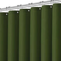 PANGSINNE Waterproof Fabric Shower Curtain Extra Long Waffle Weave Heavy Duty Bathroom Shower Curtain Set, 256GSM Weighted Thick Shower Curtain with 12 Rust-Resistant Hooks,72Wx84H Green