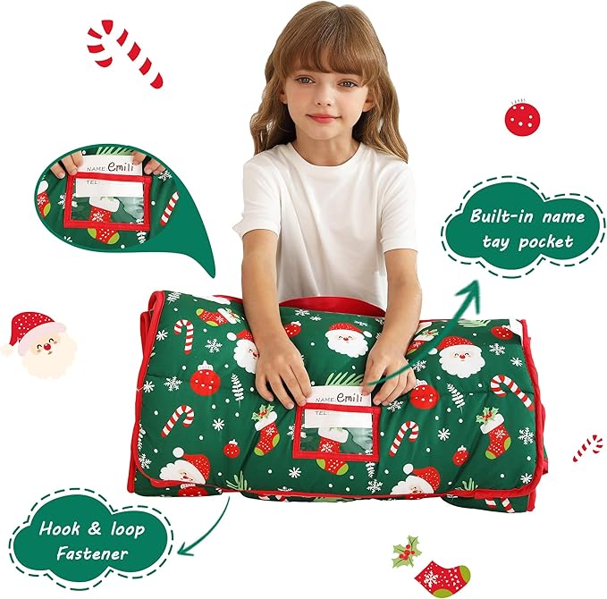 Lasoftan Toddler Nap Mat with Pillow and Blanket, Extra Large Rolled Napping Mats,Slumber Bags for Boys Girls,Kids Sleeping Bag for Daycare, Preschool Travel Camping