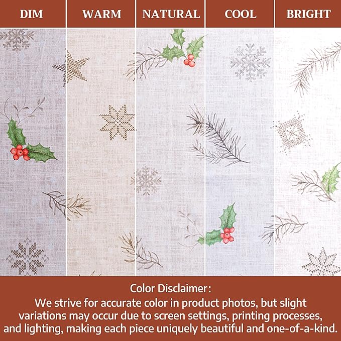 Maison d' Hermine Kitchen Towels Set of 3 100% Cotton 20" x 27.5" Reusable Cloth Tea Dish Towels Absorbent with Hanging Loop for Kitchen Dining Thanksgiving Christmas Decorations (Christmas Dew)