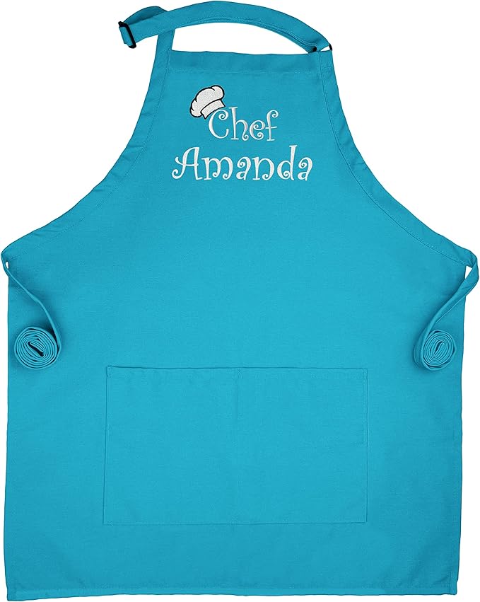 Custom Apron | Embroidered Kitchen Apron Women | Chef Apron For Men | Personalized Apron With Pockets