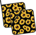 Sunflower Floral Pot Holders Set of 2 Kitchen Heat Resistant Potholder for Microwave Cooking Baking Oven End Dishes and BBQ