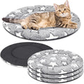 VitalCozy 4 Pcs Winter Dog Crate Pads, Ultra Soft Warm Washable Dog Cat Bed Mat for Pet Crate Comfortable Replaceable Reversible Kennel Pad for Small, Medium, Large Dogs (Dia 16 Inch,Gray)