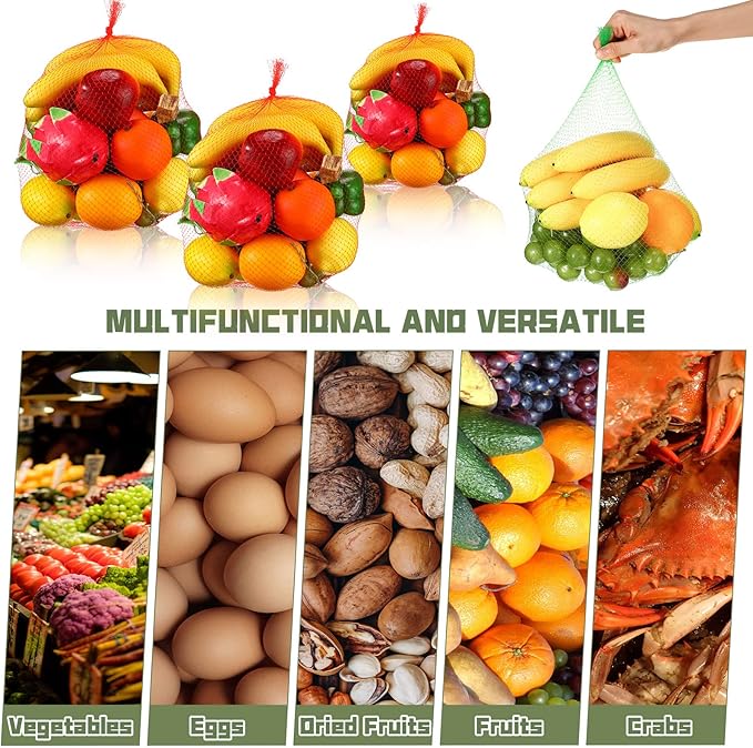 Zhengmy 500 Pcs Mesh Produce Bags for Vegetables Reusable Vegetable Onion Fruit Grocery Seafood Boiling Bags Plastic Storage Net Bag for Shopping