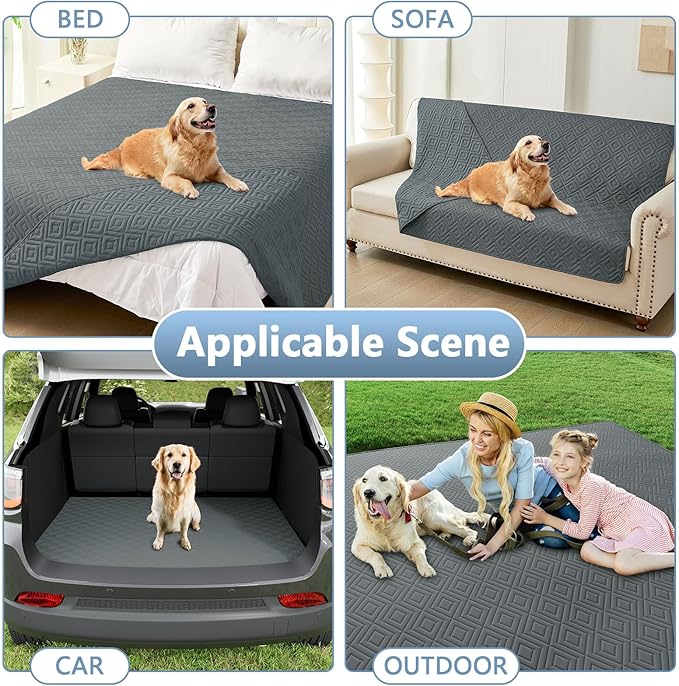 hyha Waterproof Dog Blanket, Soft Dog Bed Cover Pet Blankets, Waterproof Sofa Couch Cover for Dogs Washable, Reversible Pet Couch Covers for Sofa Furniture (40x70 Inch, Dark Grey/Dark Grey)