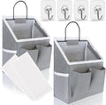 Kanrichu 2pcs Wall Hanging Baskets for Organizing, Wall Hanging Storage Bag as Over the Door Organizer, Wall File Organizer, Rv Storage and Organization. For Bedroom, Office, Camper (Gray)